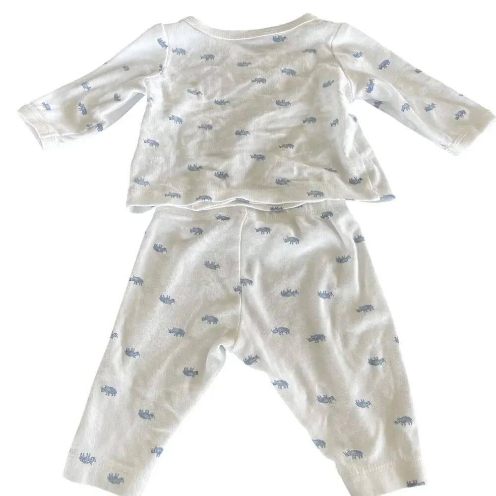 3m Onesie Lot Baby Boys Carter's Cat & Jack Sleeper Blue Grey Preowned Casual